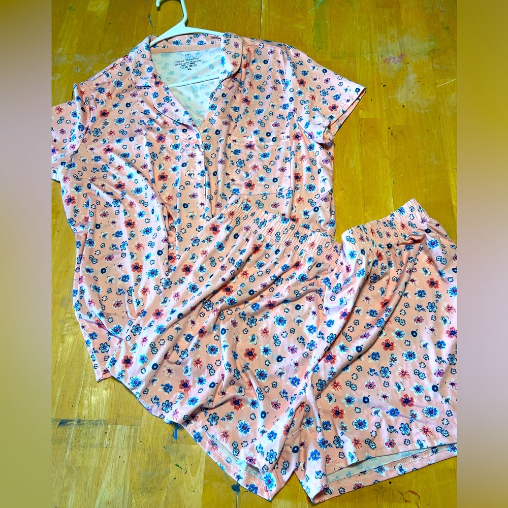 Vera Bradley Pink Floral Short Pajama Set